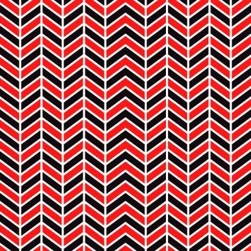 Abstract chevron zigzag stripes seamless pattern vector - Black,red,white. Stock Illustration
