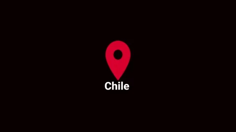 Abstract Chile map location pin animation. Country location pin pointer ico.. 스톡 동영상 336985936