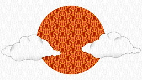 Abstract Chinese Cloud Pattern - Sun Illustrazione stock