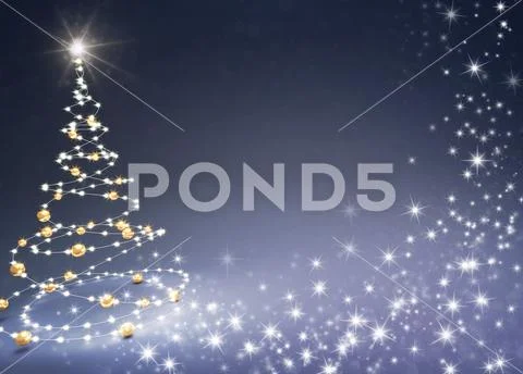 Abstract Chistmas tree on black Stock Illustration