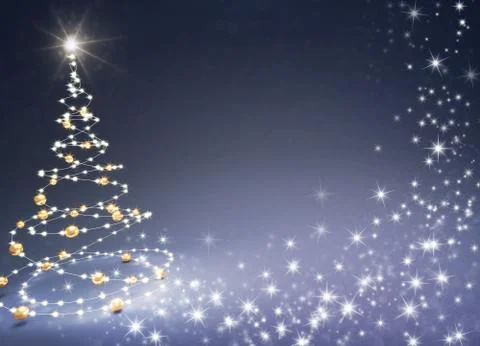 Abstract Chistmas tree on black Stock Illustration