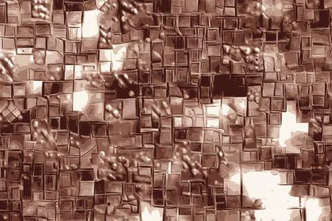 Abstract chocolate background with bar patterns and almond chocolate Stock Photos