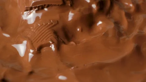 Abstract chocolate background of melting chocolate. Stock Footage 344868096