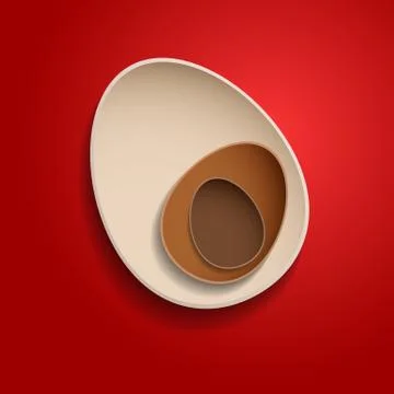 Abstract chocolate easter eggs on red background Stock Illustration