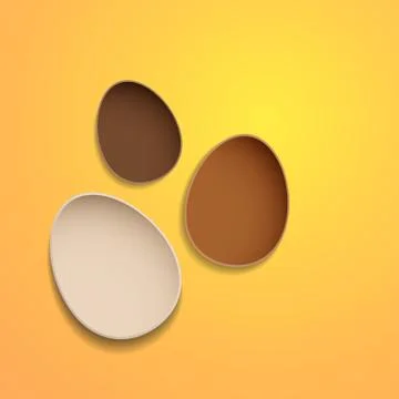 Abstract chocolate easter eggs on yellow background Stock Illustration