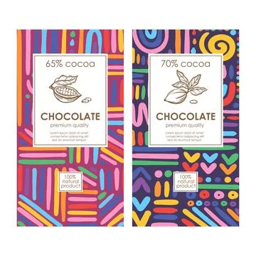 ABSTRACT CHOCOLATE PACKAGING Bright Set In African Style 스톡 일러스트