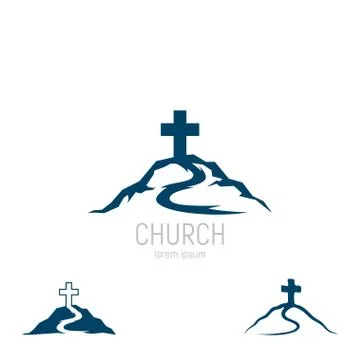 Abstract christian cross logo vector template. Church logo. Stock Illustration