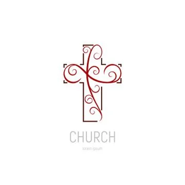Abstract christian cross logo vector template. Church logo. Stock Illustration