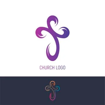 Abstract christian cross logo vector template. Church logo. Stock Illustration