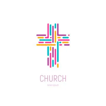 Abstract christian cross logo vector template. Church logo. Stock Illustration