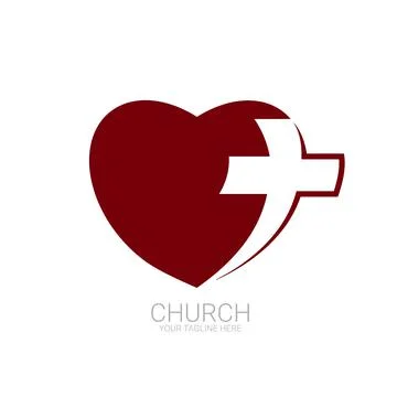 Abstract christian cross logo vector template. Church logo. Stock Illustration