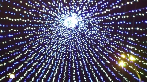 Abstract christmas background in bokeh. Unsharp bulbs of Christmas decorations Stock Footage 296288126