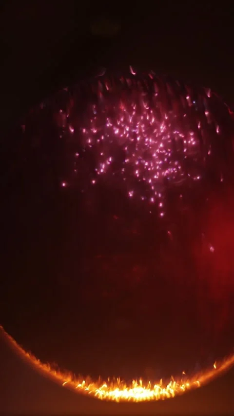Abstract Christmas Background With Red Rotating Ball And Glittering Particles Stock Footage 275360275