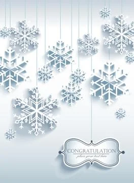 Abstract Christmas background with snowflakes Stock Illustration