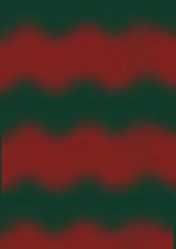 Abstract Christmas background with soft wavy red stripes on green backdrop 库存插图