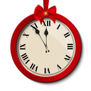 Abstract CHRISTMAS CLOCK Icon. Vector Illustration Stock Illustration