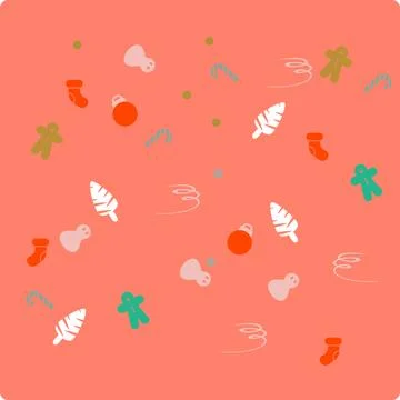 Abstract Christmas Doodles Pattern Stock Illustration