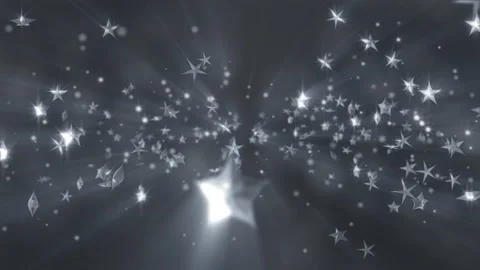 Abstract Christmas festive background silver stars hearts balls move fall turn Stock-Footage 154687855