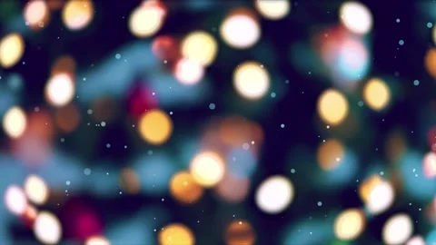 Abstract christmas lights background with snow. Vídeo Stock 340462889