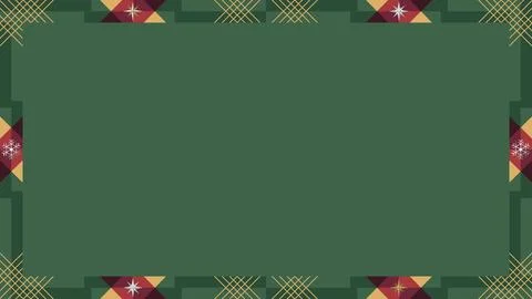 Abstract christmas rectangular frame from geometric forms with green backgr.. Stock Illustration