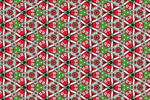 Abstract Christmas Seamless Pattern with Festive Graphics Stock Illustration