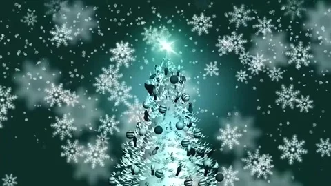 Abstract Christmas theme snowflakes falling animation Stock-Footage 255126883