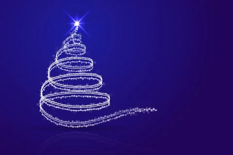 Abstract christmas tree blue background. Stock Illustration