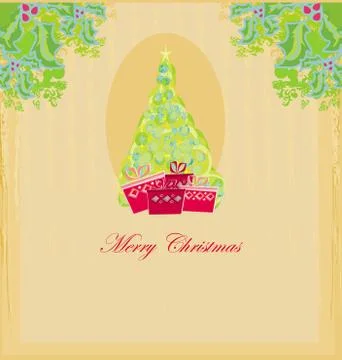 Abstract christmas tree card Stock Illustration