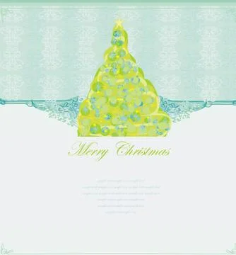 Abstract christmas tree card Stock Illustration
