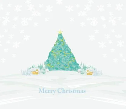 Abstract christmas tree card Stock Illustration