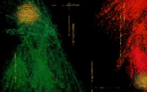 Abstract Christmas tree on a dark background Stockillustratie