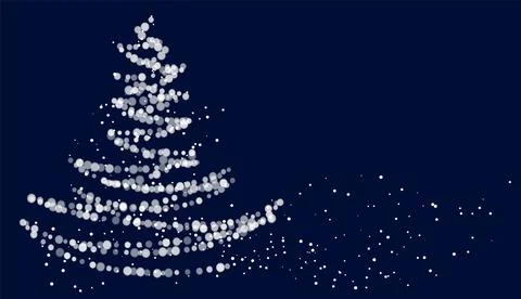 Abstract Christmas tree design made of bokeh lights forming a tree shape on a Stock Illustration