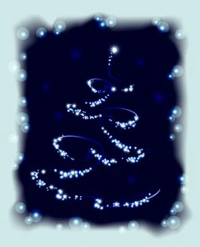 Abstract Christmas tree in frame. EPS10 vector illustration Stock Illustration