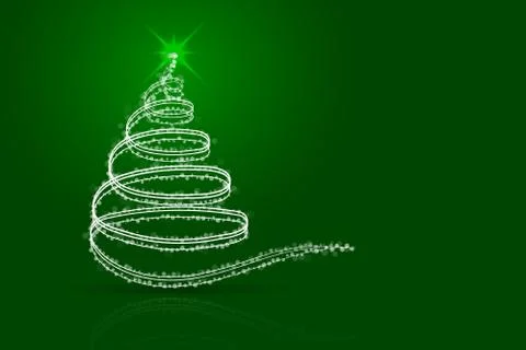Abstract christmas tree green background. Stock Illustration