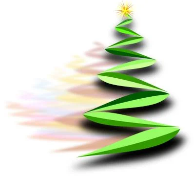 Abstract christmas tree from leafs with shadow Stock Illustration