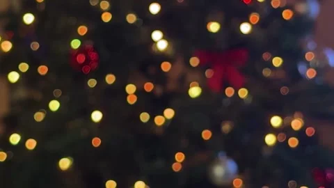 Abstract Christmas tree lights bokeh background Video stock 336050600