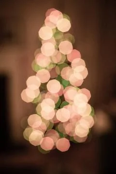Abstract Christmas tree lights Stock Photos