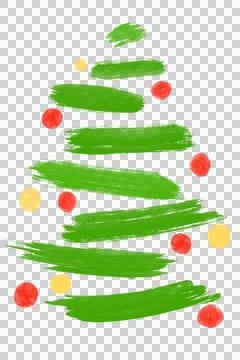 Abstract Christmas tree made of green brush strokes Stockillustratie