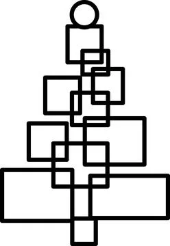 Abstract Christmas tree made of squares icon Иллюстрация