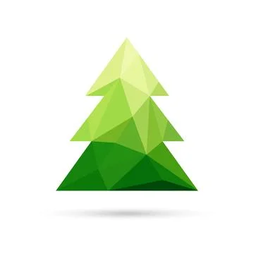 Abstract christmas tree made of triangles Stock Illustration