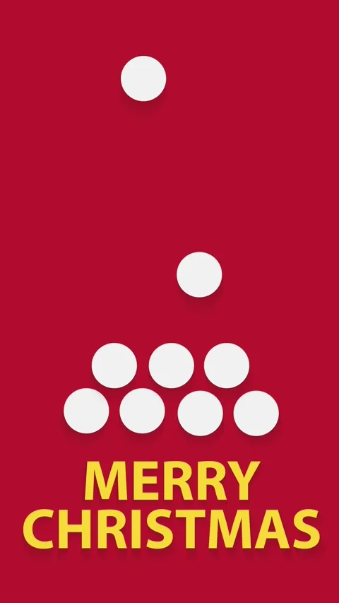 Abstract christmas tree made with white balls on red background and yellow .. Stock Footage 286825568