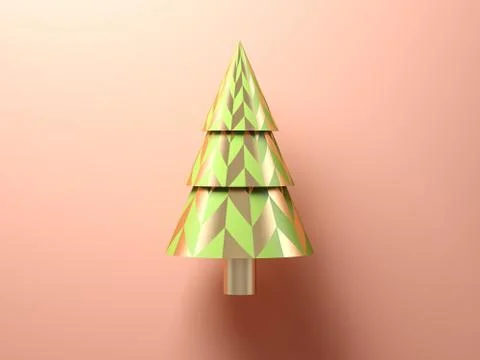 Abstract christmas tree on pink background Stock Illustration
