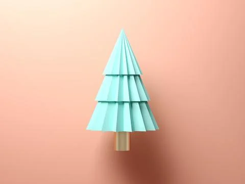 Abstract christmas tree on pink background Stock Illustration