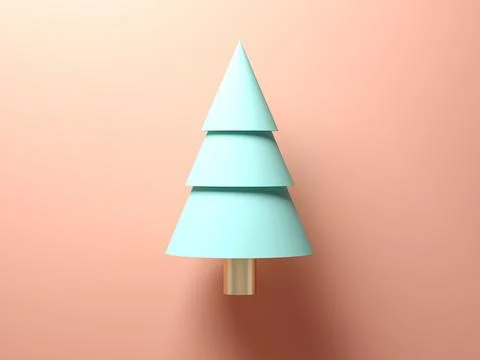 Abstract christmas tree on pink background Stock Illustration