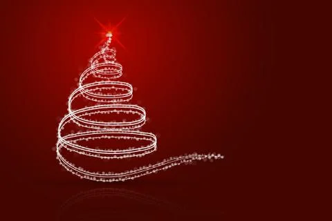 Abstract christmas tree red background. Stock Illustration