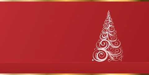 Abstract Christmas Tree on Red Background Stock Illustration