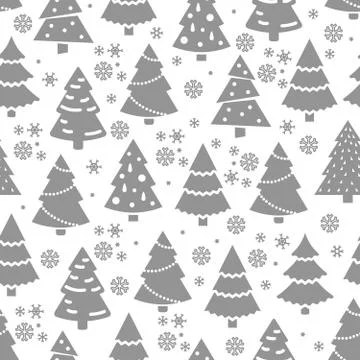 Abstract Christmas tree seamless pattern. Winter seamless texture with fir tree Stock Illustration