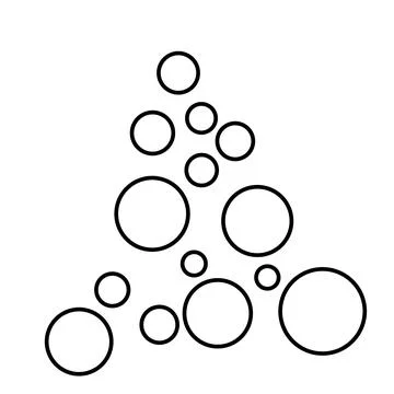 Abstract christmas tree set hand-drawn from elements. monochrome vector doodle Stock Illustration