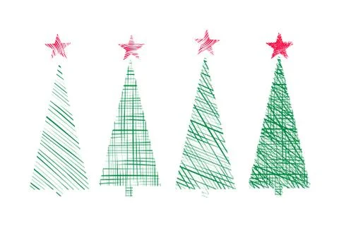 Abstract christmas tree, set of vector christmas tree Stock Illustration