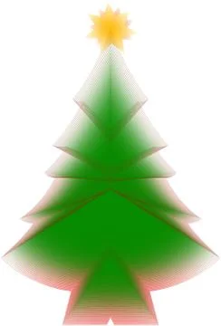 Abstract christmas tree with star Stock Illustration